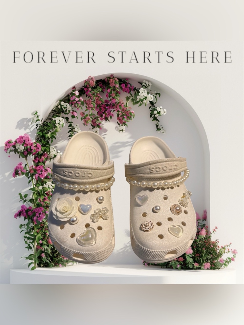 Crocs Bridal Glam Shimmer with charms